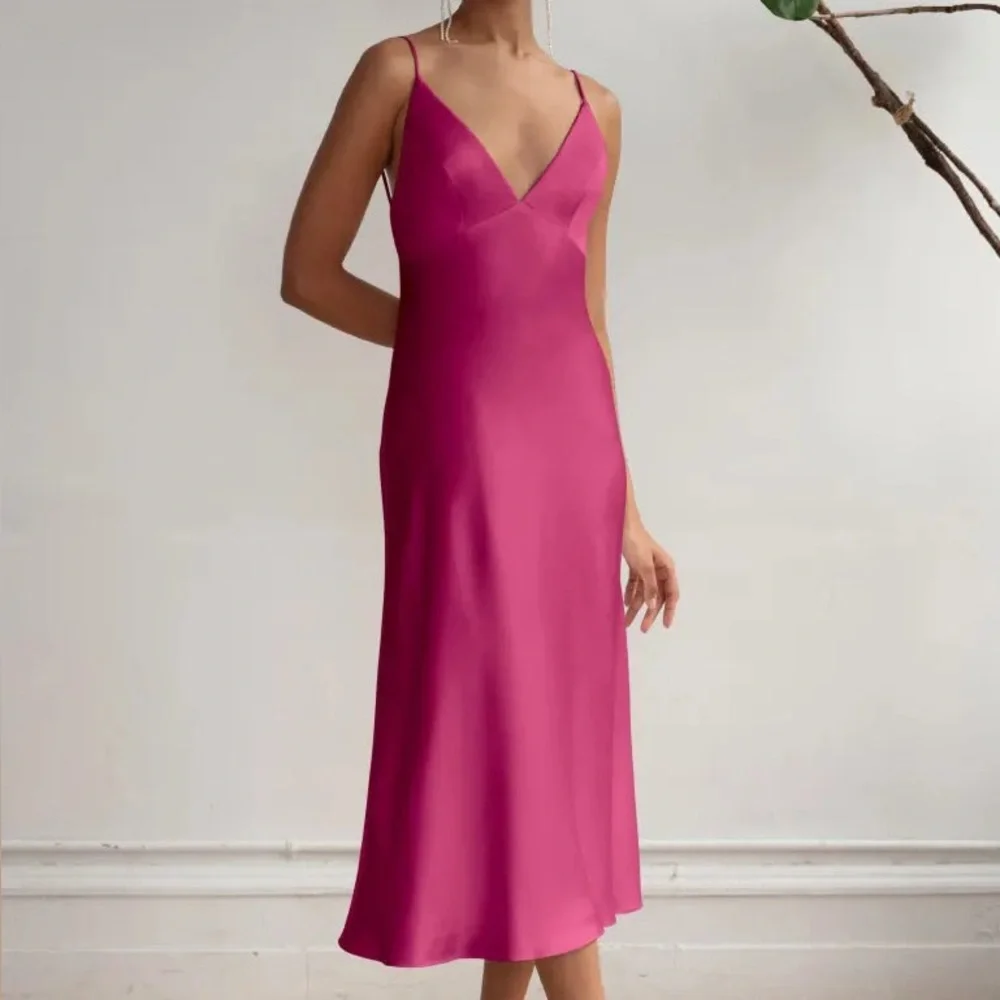 Jenny Yoo NWT Bellini Slip Fuchsia Pink Dress Small Satin - Picture 3 of 10